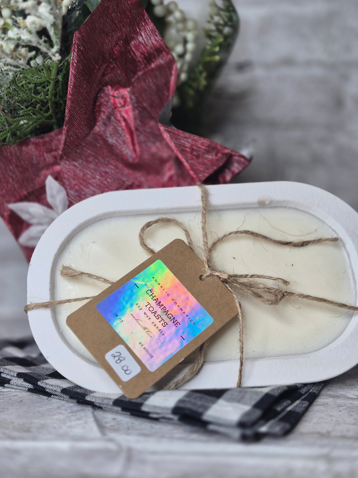 Champagne Toasts Dough Bowl Candles