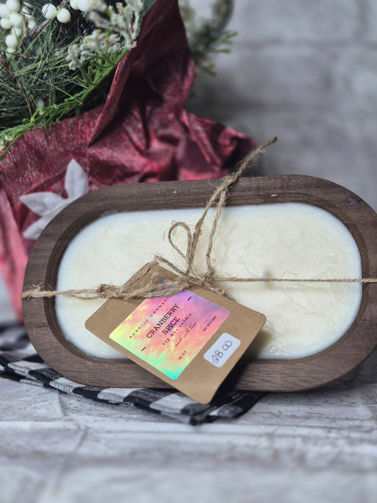 Cranberry Spice Dough Bowl Candles